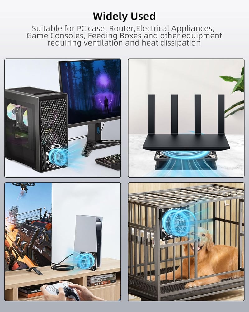 RUIZHI 120mm PC ventilátor 12V 2750 RPM - számítógéphez, laptophoz, routerhez