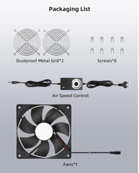 RUIZHI 120mm PC ventilátor 12V 2750 RPM - számítógéphez, laptophoz, routerhez 6