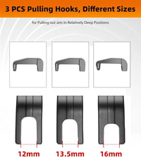 RUIZHI 24 részes pneumatikus injektorfeszítő készlet 19 adapterrel Bosch Delphi Denso Siemens kompatibilis - 24 pieces 4
