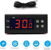 RUIZHI 24V digitális termosztát hőmérséklet szenzorral akvárium szabályozáshoz 5