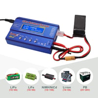 RUIZHI 80W LiPo nabíjačka s balancérom 6A, LiPo/Li-Ion/LiFe (1-6S) NiMH/NiCd (1-15S) RC modelová nabíjačka s balancérom a LED napájacím zdrojom 6