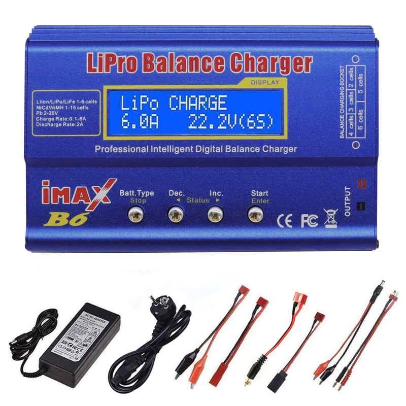RUIZHI 80W LiPo nabíjačka s balancérom 6A, LiPo/Li-Ion/LiFe (1-6S) NiMH/NiCd (1-15S) RC modelová nabíjačka s balancérom a LED napájacím zdrojom