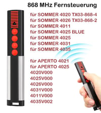 RUIZHI 868 MHz ručný vysielač Sommer 4020 TX03-868-4, 4020V000, 4025V000, 4026V000, Slider, APERTO 4025 4021 diaľkový ovládač na garážovú bránu 4-kanálový 2 ks 2