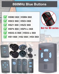 RUIZHI 868 MHz Távirányító Hörmann Garázsajtó Nyitóhoz - 4 Csatornás Kézi Adó HSM2 HSM4 HSE1/2/4 HS2/4 HSZ1/2 Modellekhez 3