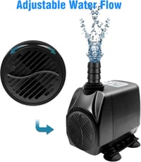 RUIZHI Akvárium Szivattyú 35W 2500L/h Vízszivattyú Szökőkút Pumpa 3 Fúvókával Tó Akvárium Kert Fekete 4