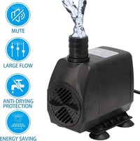RUIZHI Akvárium Szivattyú 35W 2500L/h Vízszivattyú Szökőkút Pumpa 3 Fúvókával Tó Akvárium Kert Fekete 3