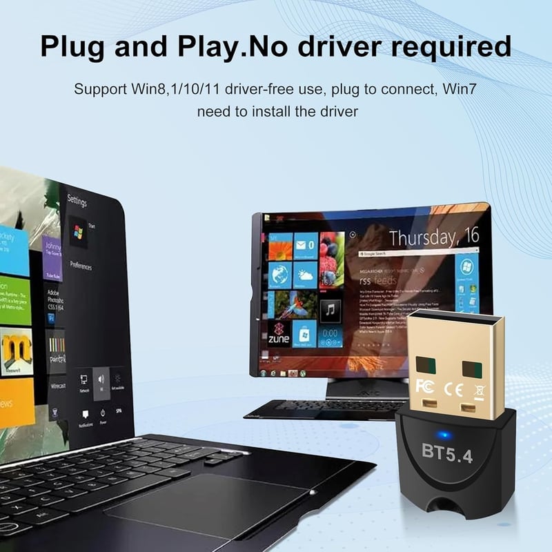 RUIZHI Bluetooth 5.4 Adapter USB Dongle PC-hez, Vezeték Nélküli Adó Egér Billentyűzet Fejhallgató Telefon Tablet Kontroller Csatlakoztatásáh