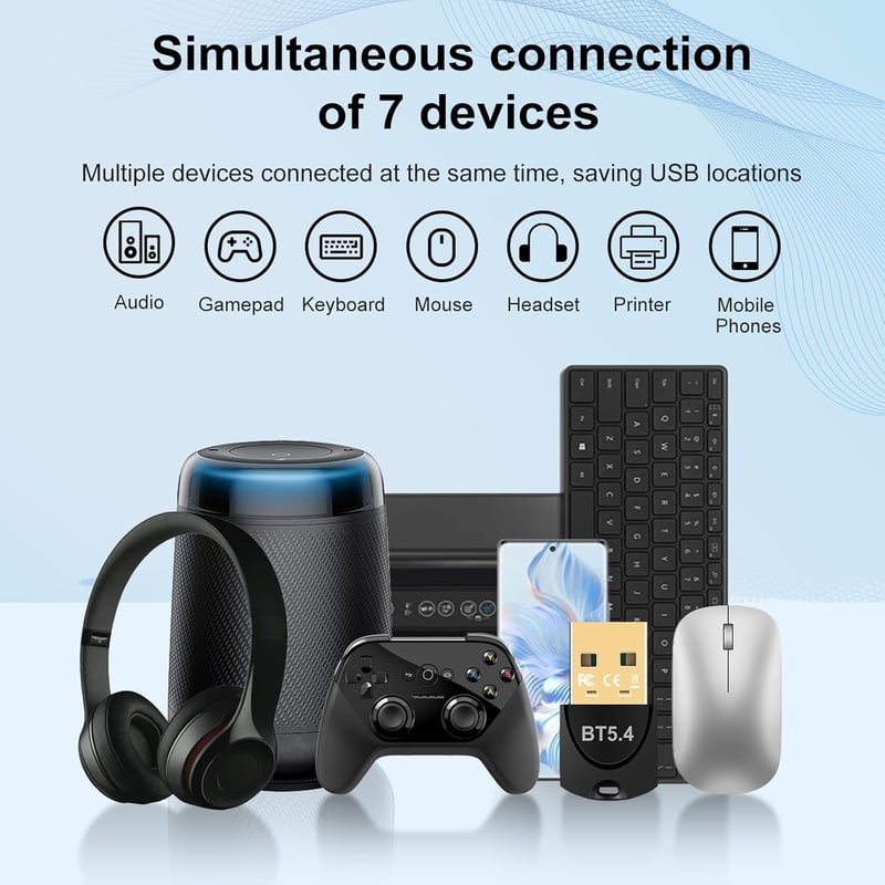 RUIZHI Bluetooth 5.4 Adapter USB Dongle PC-hez, Vezeték Nélküli Adó Egér Billentyűzet Fejhallgató Telefon Tablet Kontroller Csatlakoztatásáh