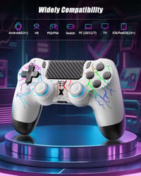 RUIZHI PS4 Wireless Controller fehér - Playstation 4 kompatibilis, Turbo, Dual Vibration, Gyro Sensor 7