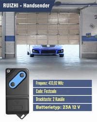 Náhradný diaľkový ovládač RUIZHI TM2 433 DS pre otvárač garážových brán – 2-kanálový, 433 MHz – 2 ks 3
