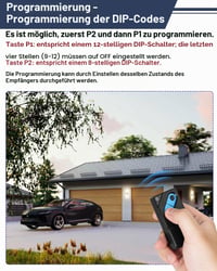 Náhradný diaľkový ovládač RUIZHI TM2 433 DS pre otvárač garážových brán – 2-kanálový, 433 MHz – 2 ks 4