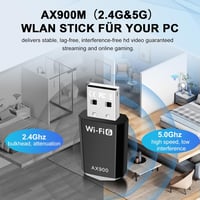 RUIZHI WiFi 6 USB Adapter AX900 Mbps Dual Band Vezeték Nélküli Hálózati Kártya PC Laptop Asztali Számítógép Windows 10/11 4
