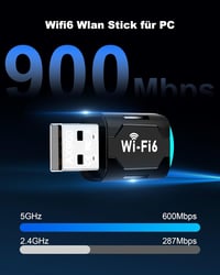 RUIZHI WiFi 6 USB Adapter AX900 Mbps Dual Band Vezeték Nélküli Hálózati Kártya PC Laptop Desktop Win7/10/11 MU-MIMO WPA 2