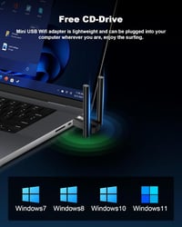 RUIZHI WiFi 6 WLAN Adapter PC-hez, AX900Mbps Bluetooth USB Dongle 5DBI Antennával, Dual Band 2.4G/5GHz, MU-MIMO WPA3 4