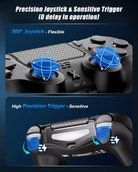 RUIZHI Wireless PS4 Kontroller - Playstation 4 Gamepad PC Kompatibilis Turbo Vibráció Gyro Szenzorokkal 2