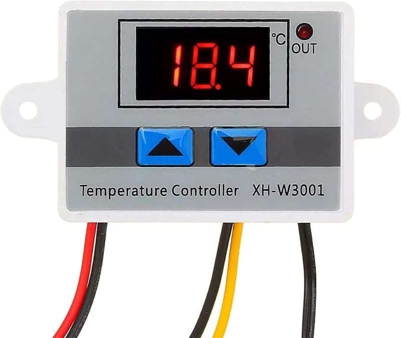 RUIZHI XH-W3001 Digitális Hőmérséklet Szabályozó 24V 240W LCD Kijelzővel Vízálló Szondával Termosztát Kapcsoló