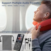 MP3 prehrávač RUIZU 64 GB s funkciou Bluetooth 5.3, 1,8-palcovým displejom, 80-hodinovou výdržou prehrávania, FM rádiom, diktafónom a možnosťou rozšírenia o 128 GB 7