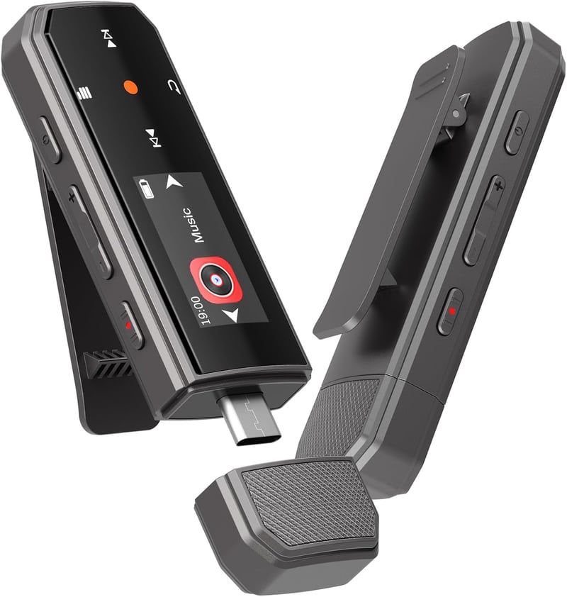 RUIZU Bluetooth 5.3 MP3 lejátszó csipesszel, FM rádióval - 64 GB