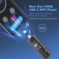RUIZU Bluetooth 5.3 MP3 lejátszó csipesszel, FM rádióval - 64 GB 3