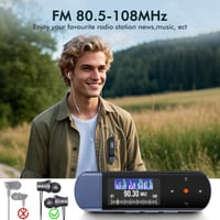 Prenosný 64 GB MP3 prehrávač RUIZU s Bluetooth 5.3, klipom, FM rádiom, diktafónom, vhodný na šport a beh, s prenosom súborov z mobilu 7