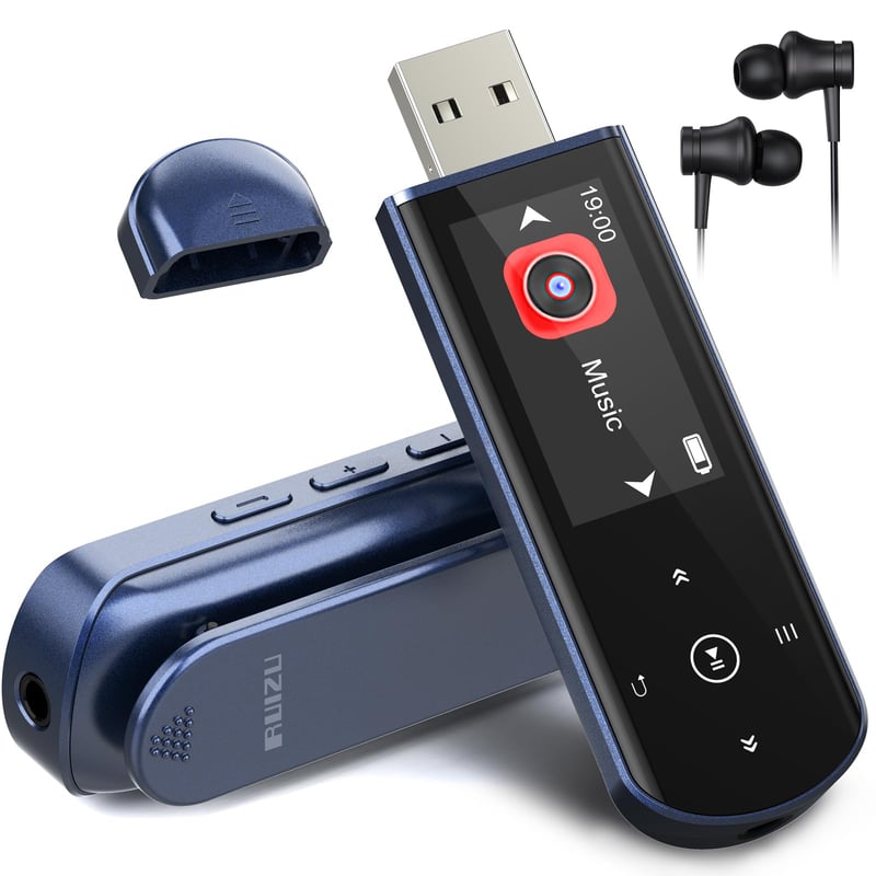 Prenosný 64 GB MP3 prehrávač RUIZU s Bluetooth 5.3, klipom, FM rádiom, diktafónom, vhodný na šport a beh, s prenosom súborov z mobilu