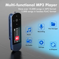 Prenosný 64 GB MP3 prehrávač RUIZU s Bluetooth 5.3, klipom, FM rádiom, diktafónom, vhodný na šport a beh, s prenosom súborov z mobilu 8