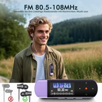 RUIZU 64GB Prenosný USB MP3 prehrávač, Bluetooth 5.3, klip, FM rádio, diktafón, prenos súborov z telefónu, ideálny na šport a beh 7