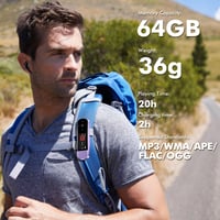 RUIZU 64GB Prenosný USB MP3 prehrávač, Bluetooth 5.3, klip, FM rádio, diktafón, prenos súborov z telefónu, ideálny na šport a beh 6
