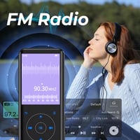 MP3 prehrávač RUIZU Bluetooth 5.3, 64 GB, HiFi Lossless zvuk, vstavaný HD reproduktor, kovové telo, dotykové tlačidlá, diktafón, vhodný na šport, rozšíriteľný na 128 GB 6