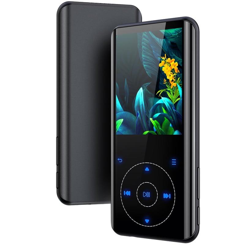 MP3 prehrávač RUIZU Bluetooth 5.3, 64 GB, HiFi Lossless zvuk, vstavaný HD reproduktor, kovové telo, dotykové tlačidlá, diktafón, vhodný na šport, rozšíriteľný na 128 GB