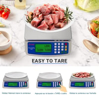 RUJIXU Digitális Konyhai Mérleg Rozsdamentes Acél 40kg Profi Élelmiszer Mérleg LCD Kijelzővel 5
