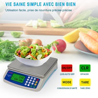 RUJIXU Digitális Konyhai Mérleg Rozsdamentes Acél 40kg Profi Élelmiszer Mérleg LCD Kijelzővel 3