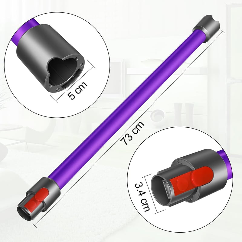 RUKHOOL 73 cm teleszkópos toldócső Dyson V15 V11 V10 V8 V7 porszívóhoz, gyorscsatlakozós szívócső hosszabbító