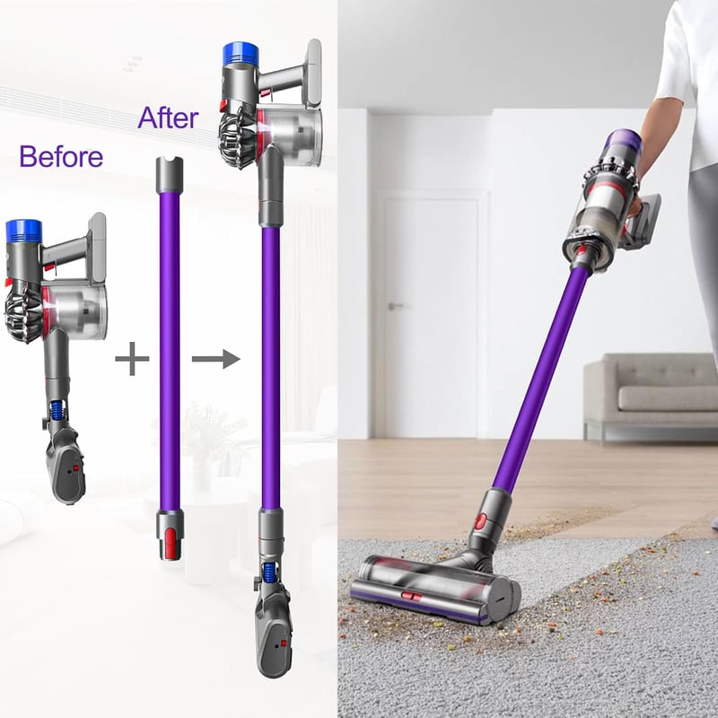 RUKHOOL 73 cm teleszkópos toldócső Dyson V15 V11 V10 V8 V7 porszívóhoz, gyorscsatlakozós szívócső hosszabbító
