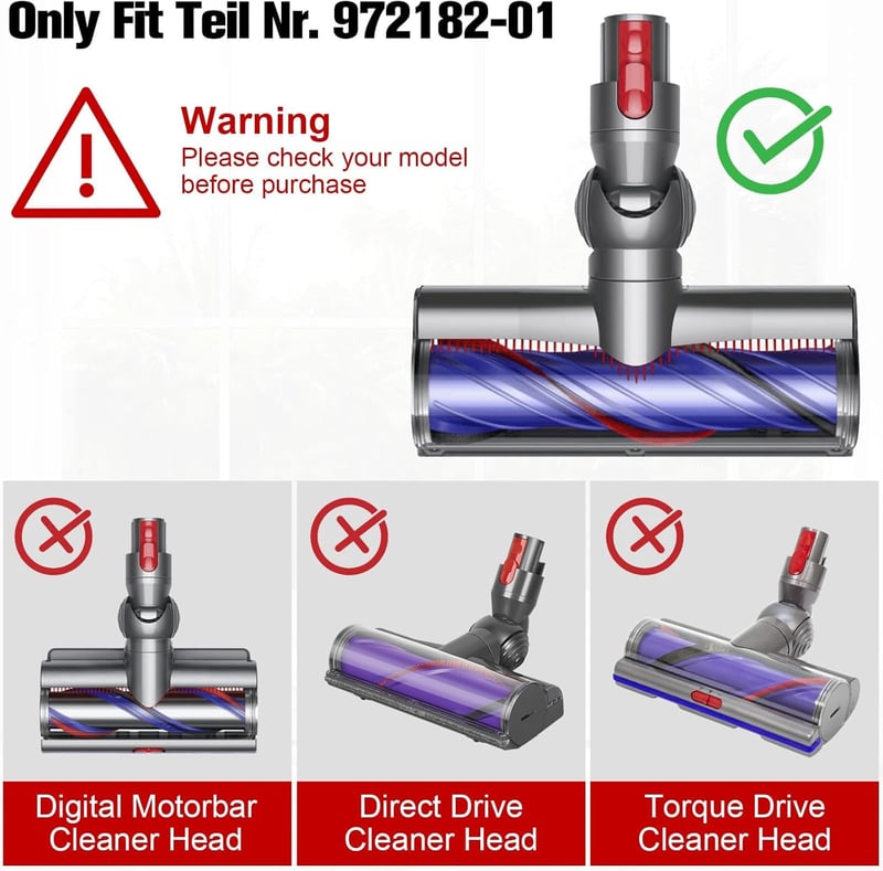 RUKHOOL Dyson porszívó csere kefe elektromos roller padló kefe 972182-01