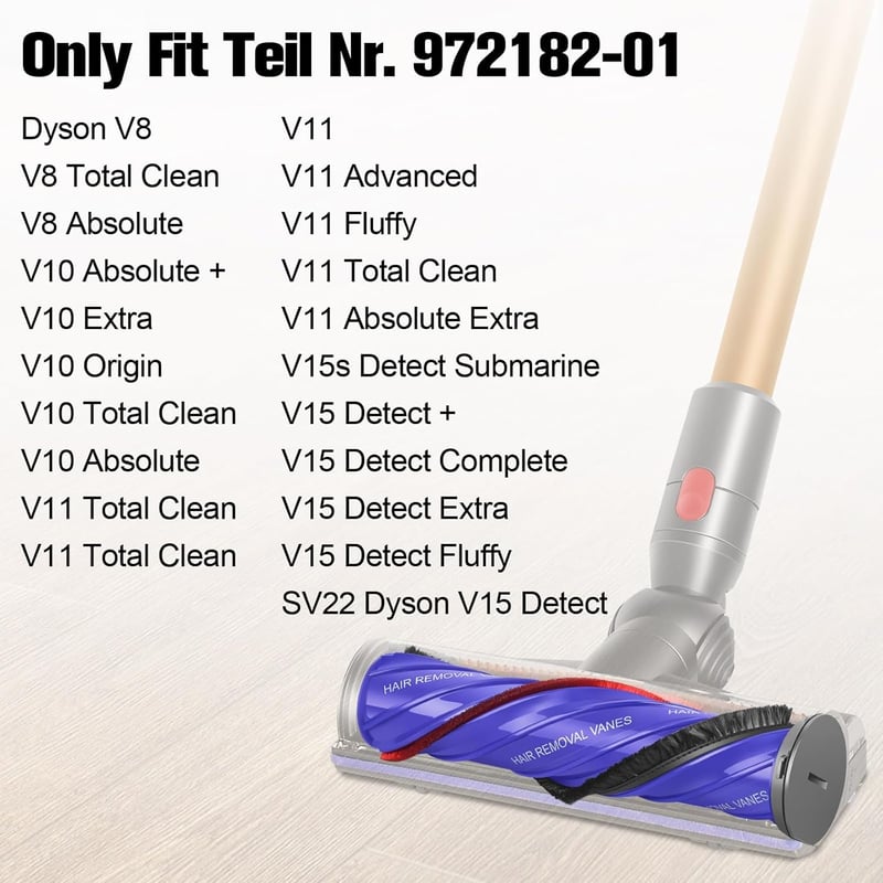 RUKHOOL Dyson porszívó csere kefe elektromos roller padló kefe 972182-01
