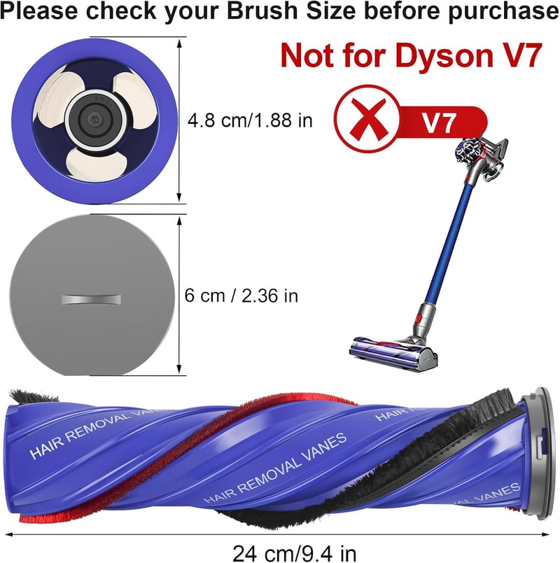 RUKHOOL Dyson porszívó csere kefe elektromos roller padló kefe 972182-01