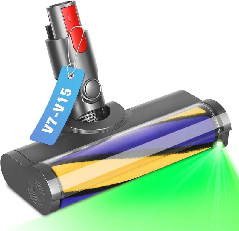 RUKHOOL Dyson V11 V15 V10 V8 V7 padlófej kefe LED világítással pótalkatrész
