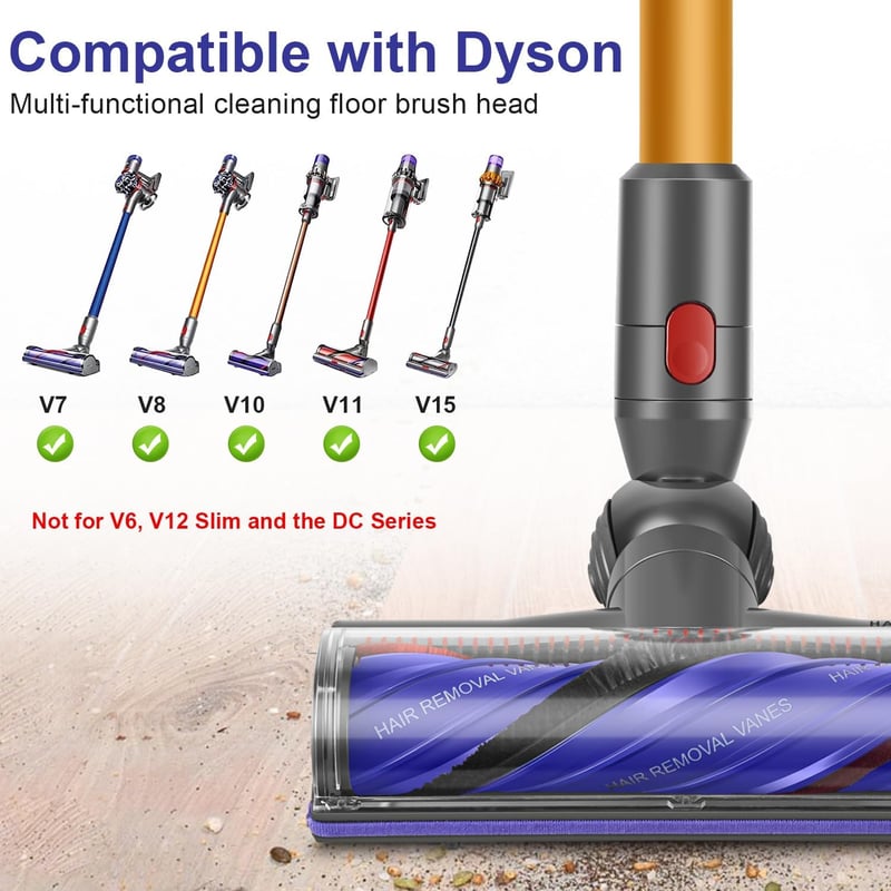 RUKHOOL Elektromos Padlófej Dyson V8 V10 V11 V15 Turbó Kefe Csere Alkatrész
