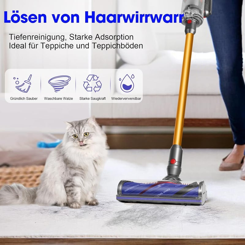 RUKHOOL Elektromos Padlófej Dyson V8 V10 V11 V15 Turbó Kefe Csere Alkatrész