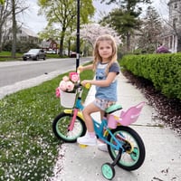 Detský bicykel RULLY 16 palcov pre dievčatá vo veku 4 – 7 rokov – so sedačkou pre bábiku, pomocnými kolieskami a dúhovým dizajnom, 41 – 53 cm 7