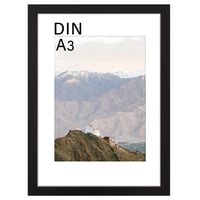 RUN HELIX Fotorámik A3 Čierny - 29,7 x 42 cm Drevený rám na obrazy s bielou paspartou, s nerozbitným akrylovým sklom - Rám na plagáty a diplomy na zavesenie na stenu 1