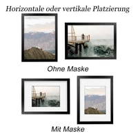 RUN HELIX Fotorámik A3 Čierny - 29,7 x 42 cm Drevený rám na obrazy s bielou paspartou, s nerozbitným akrylovým sklom - Rám na plagáty a diplomy na zavesenie na stenu 4