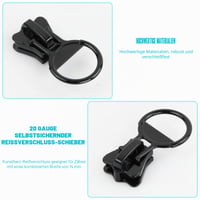 Rundago Fermoar pentru Jachete Wellensteyn – Fermoar de Schimb pentru Fermoare în 2 Direcții 8V 2