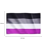 Runesol Aszexuális Zászló 91x152cm - LGBTQ+ Pride Zászló 4 Fém Fűzőkarikával, Időjárásálló, UV-Ellenálló, Kültéri-Beltéri Használatra, Élénk 2