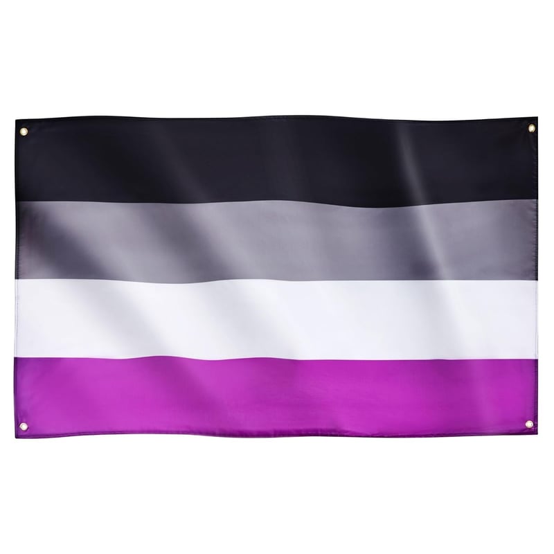Runesol Aszexuális Zászló 91x152cm - LGBTQ+ Pride Zászló 4 Fém Fűzőkarikával, Időjárásálló, UV-Ellenálló, Kültéri-Beltéri Használatra, Élénk
