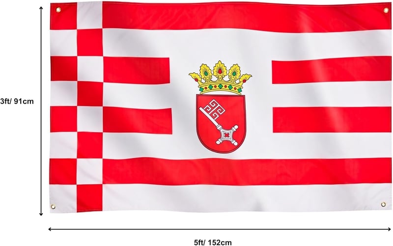 Runesol Bremen város zászló 91x152 cm, 4 szemmel, beltéri kültéri használatra