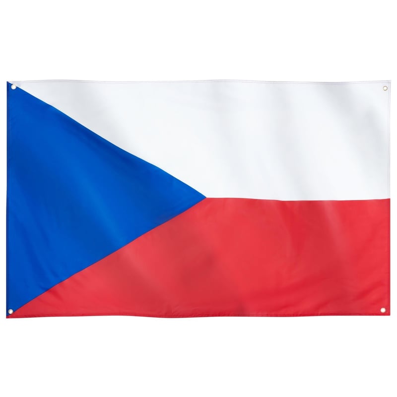 Runesol Česká vlajka 91x152 cm, 4 mosadzné očká, odolná voči poveternostným vplyvom, polyester, pre vonkajšie-vnútorné použitie, so živými farbami, národná lobo