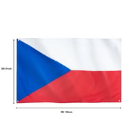 Runesol Česká vlajka 91x152 cm, 4 mosadzné očká, odolná voči poveternostným vplyvom, polyester, pre vonkajšie-vnútorné použitie, so živými farbami, národná lobo 2