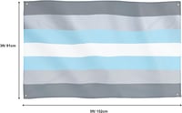 Runesol Demiboy Pride Zászló 150x90cm, LGBT+ Büszkeség Zászló Beltéri Kültéri 2